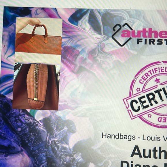 AUTHENTICATED LOUIS VUITTON EPI Leather SAC Triangle Hand Bag Cognac Brown +COA - Picture 3 of 16